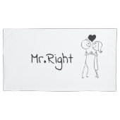 Mr.Right Mrs.Always Right Minimal Line Art Paar Kussensloop (Voorkant-Links)