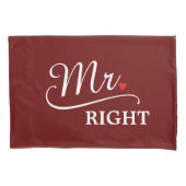 Mr. Right Pas getrouwd Groom Kussensloop (Voorkant)
