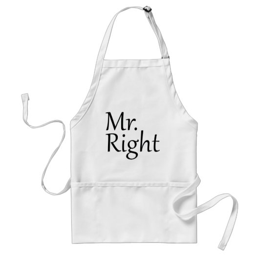 Mr. Right Standaard Schort (Voorkant)