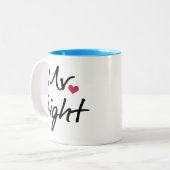 Mr Right Tweekleurige Koffiemok (Voorkant links)