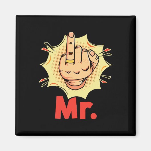 Mr. Ring Finger Huwelijksreis Huwelijksbruidegom Magneet (Voorkant)