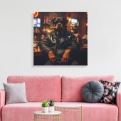 Mr Rottie Cool met sigaar Canvas Afdruk (Insitu (Woonkamer))