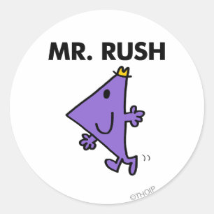 Mr Rush   Snel tempo Ronde Sticker