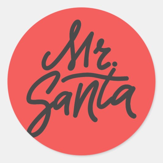MR SANTA-Mannen kerstfeestdag Modern Favor Ronde Sticker (Voorkant)