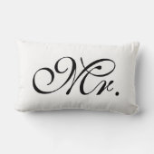 Mr Scroll tekst in zwart-wit Kussen (Achterkant)