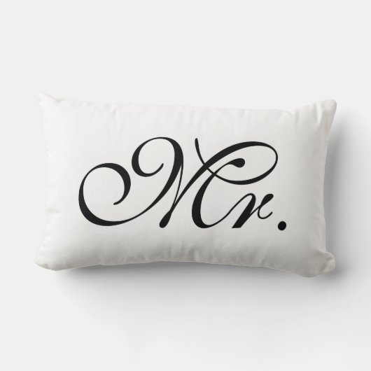 Mr Scroll tekst in zwart-wit Kussen (Achterkant)