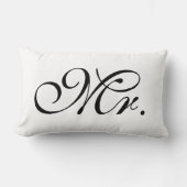 Mr Scroll tekst in zwart-wit Kussen (Voorkant)