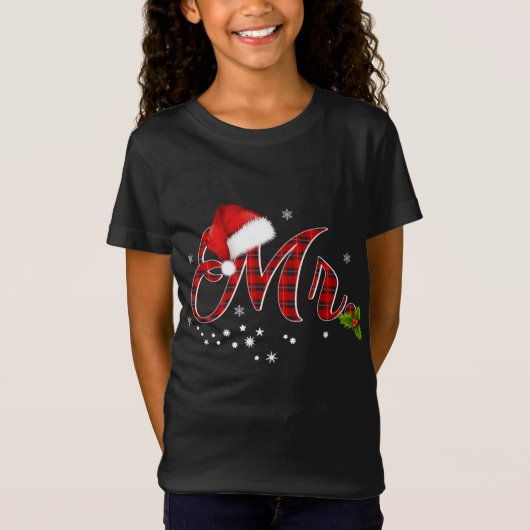 Mr. Shirt Red Plaid Santa Hat Bijpassende Koppels (Voorkant)