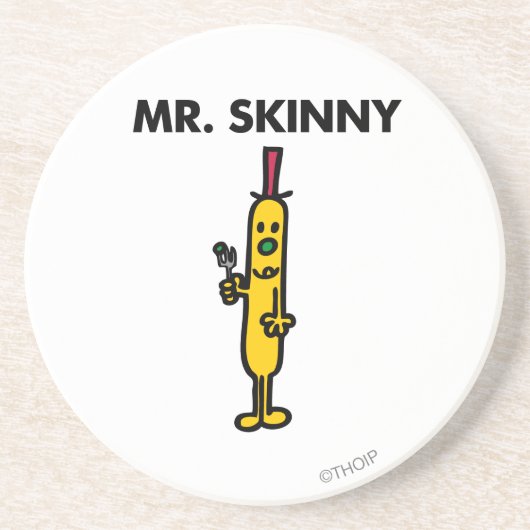 Mr Skinny | Erwten en vork Zandsteen Onderzetter (Voorkant)