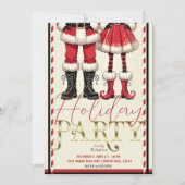 Mr. Skinny & Mrs Claus Red Black Holiday Party Kaart (Voorkant)