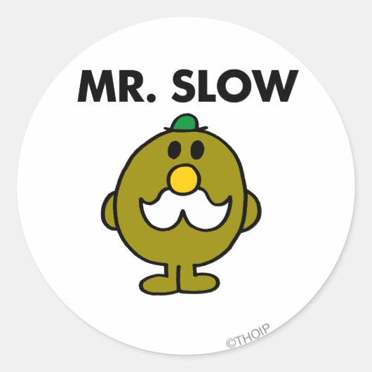 Mr Slow | Klassieke houding Ronde Sticker (Voorkant)