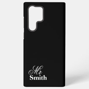 Mr Smith Wit Gepersonaliseerde Naam Zwart Samsung Galaxy Hoesje