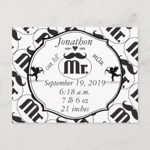 Mr. Snorhaar Kleine Man Baby Jongen Stats Briefkaart