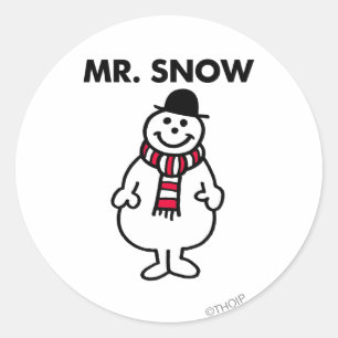 Mr Snow   Klassieke houding Ronde Sticker