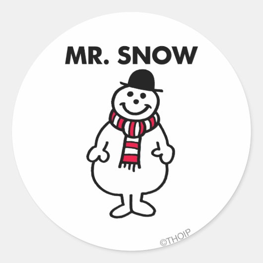 Mr Snow | Klassieke houding Ronde Sticker (Voorkant)