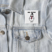 Mr Snow | Klassieke houding Vierkante Button 5,1 Cm (In situ)