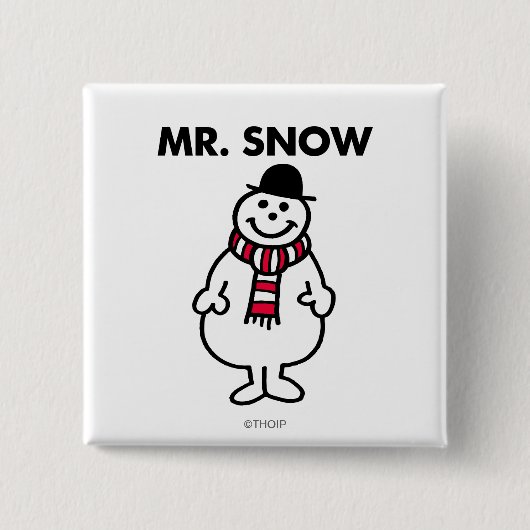 Mr Snow | Klassieke houding Vierkante Button 5,1 Cm (Voorkant)