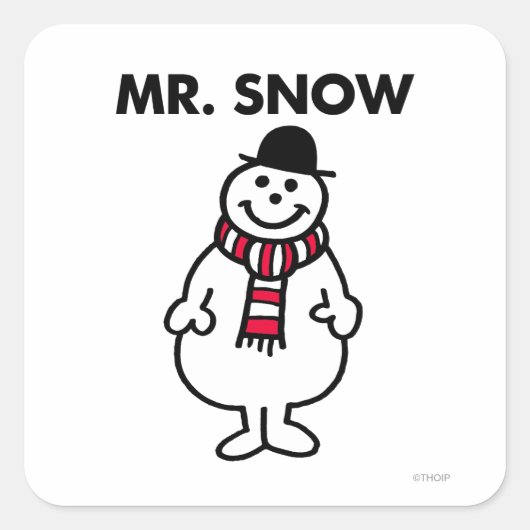 Mr Snow | Klassieke houding Vierkante Sticker (Voorkant)