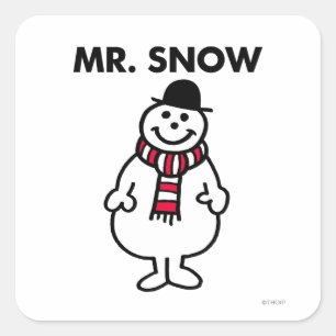 Mr Snow   Klassieke houding Vierkante Sticker