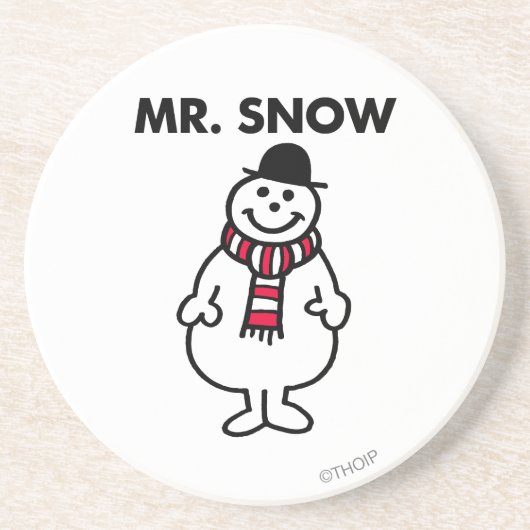 Mr Snow | Klassieke houding Zandsteen Onderzetter (Voorkant)