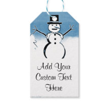 Mr Snowman Custom Winter Feestdagen Cadeau Labels