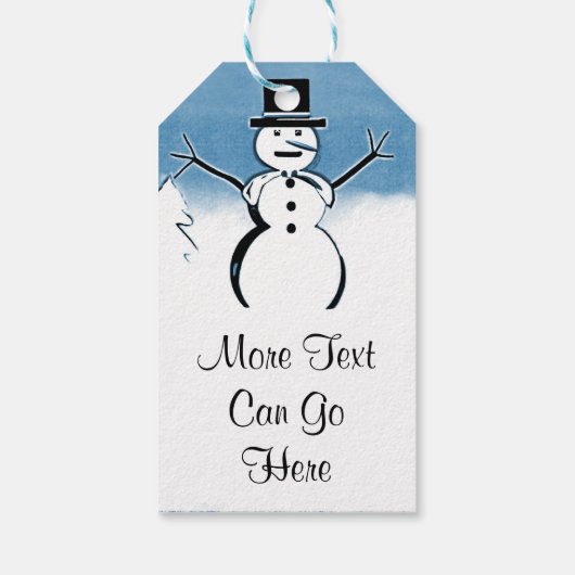 Mr Snowman Custom Winter Feestdagen Cadeau Labels Cadeaulabel (Achterkant)