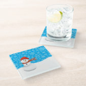 Mr Snowman Glazen Onderzetter (Schuin)