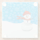 Mr Snowman Glazen Onderzetter (Achterkant)