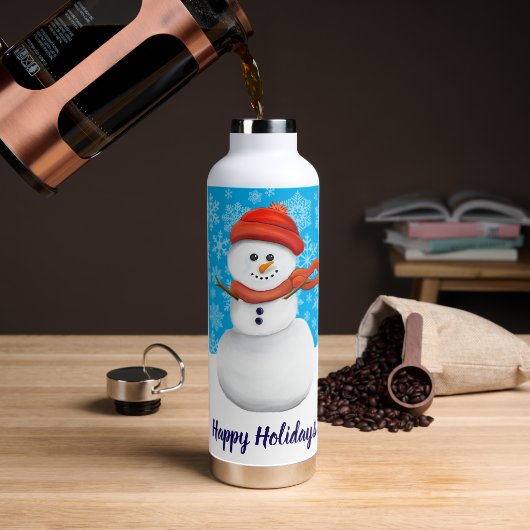 Mr. Snowman Happy Holidays Waterfles (Koffie)