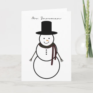 "Mr. Snowman" Vakantie Groet Kaart (5" x 7")