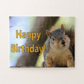 Mr Squirrel die een Gelukkige Verjaardag wenst Legpuzzel (Horizontaal)