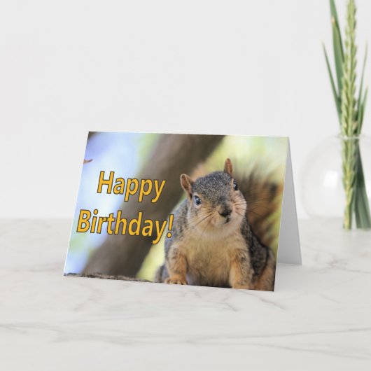 Mr. Squirrel die een Happy Birthday wenst Kaart (Voorkant)