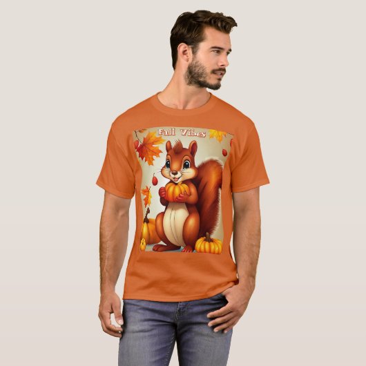 Mr. Squirrel Fall Vibes T-Shirt (Voorkant volledig)