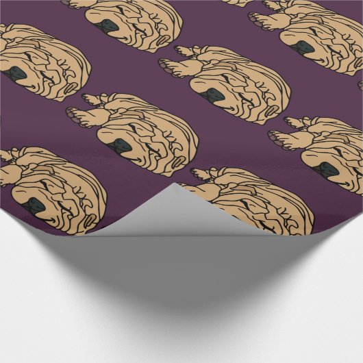 Mr Squishy the Shar-pei Puppy Cadeaupapier (Hoek)