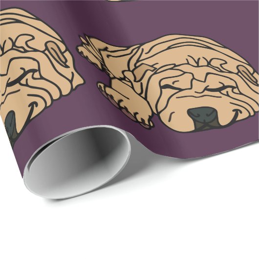 Mr Squishy the Shar-pei Puppy Cadeaupapier (Rol Hoek)