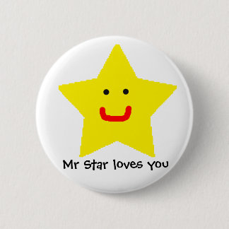 Mr Star houdt van je Ronde Button 5,7 Cm
