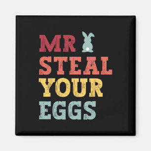 Mr Steal Your Eggs Pasen Jongens Peuters Fun Sprin Magneet