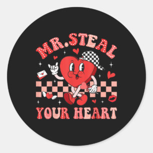 Mr. Steal Your Heart for Boys Peuters Valentijnse Ronde Sticker