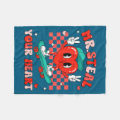 Mr Steal Your Heart For Boys Toddlers Valentine's  Fleece Deken (Voorkant (Horizontaal))