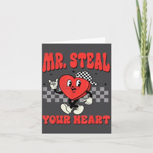 Mr Steal Your Heart For Boys Toddlers Valentine's Kaart (Voorkant)