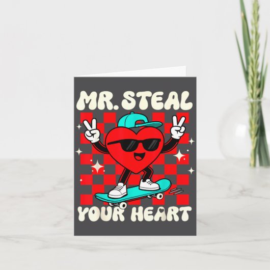Mr Steal Your Heart For Boys Toddlers Valentine's Kaart (Voorkant)