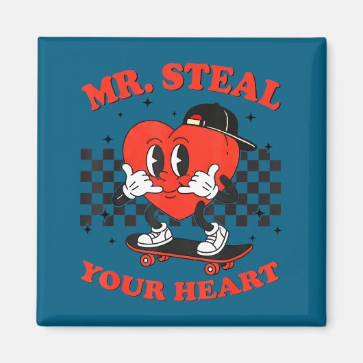 Mr Steal Your Heart For Boys Toddlers Valentine's  Magneet (Voorkant)