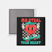 Mr Steal Your Heart For Boys Toddlers Valentine's  Magneet (Voorkant / Achterkant)