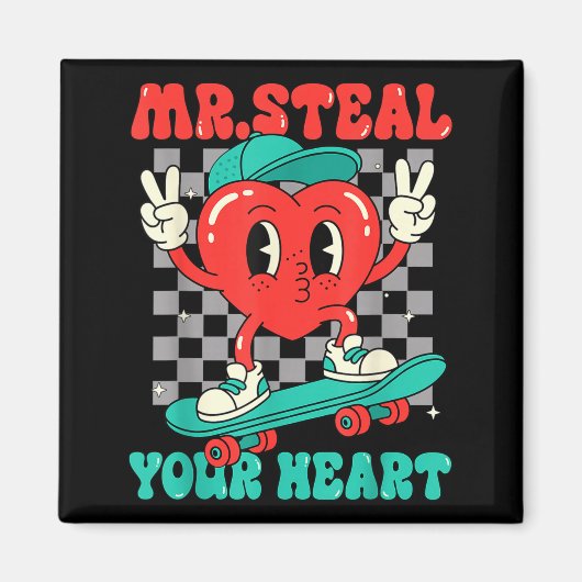 Mr Steal Your Heart For Boys Toddlers Valentine's  Magneet (Voorkant)