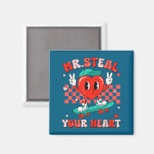 Mr Steal Your Heart For Boys Toddlers Valentine's  Magneet (Voorkant / Achterkant)