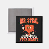 Mr Steal Your Heart For Boys Toddlers Valentine's  Magneet (Voorkant / Achterkant)