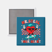 Mr Steal Your Heart For Boys Toddlers Valentine's  Magneet (Voorkant / Achterkant)