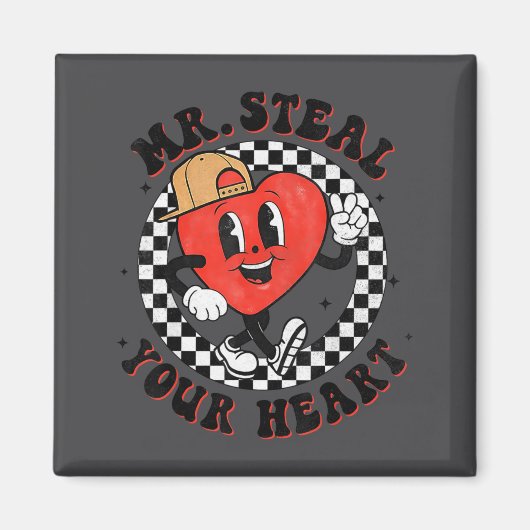 Mr Steal Your Heart For Boys Toddlers Valentine's  Magneet (Voorkant)