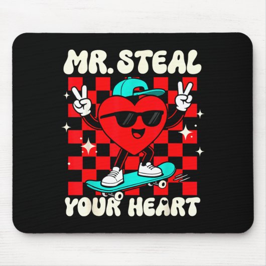 Mr Steal Your Heart For Boys Toddlers Valentine's  Muismat (Voorkant)
