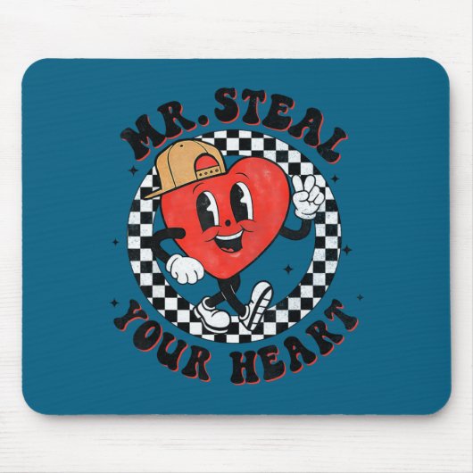 Mr Steal Your Heart For Boys Toddlers Valentine's  Muismat (Voorkant)